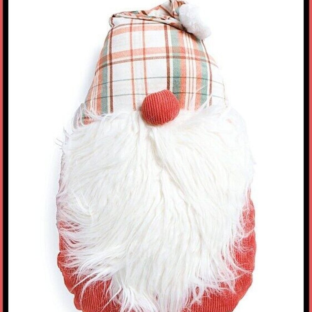 NEW RARE Novagratz Large Orange Halloween Gnome Shaped Pillow 13" x 22"